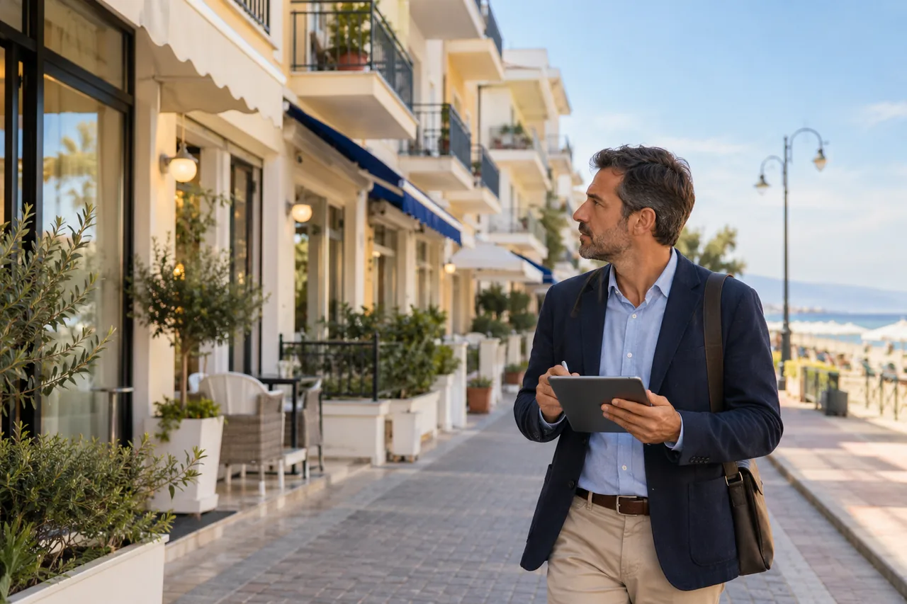 Hotel owner observing competing properties in the same destination