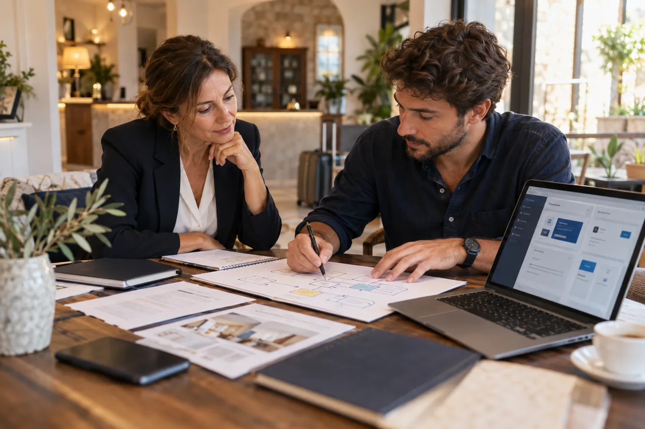 Hotel owner and developer designing software for the property's needs