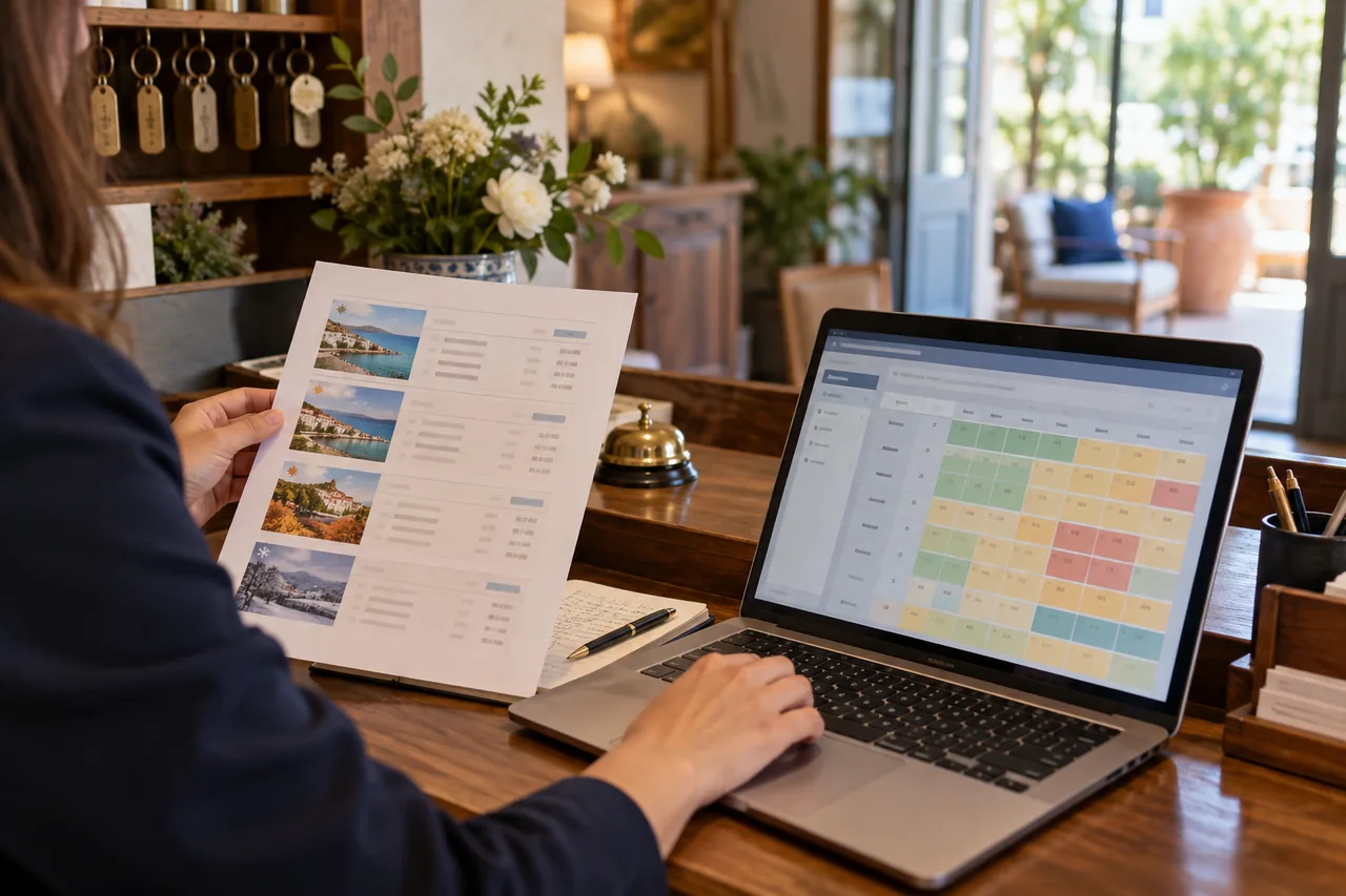 Seasonal rate sheet compared with a dynamic pricing calendar