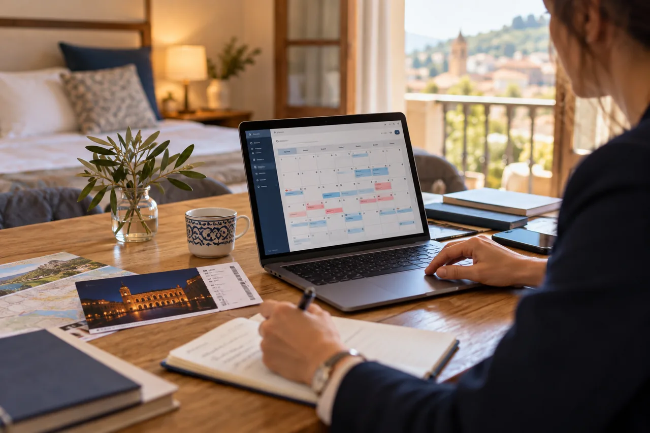 Reservations calendar with holidays and events highlighted