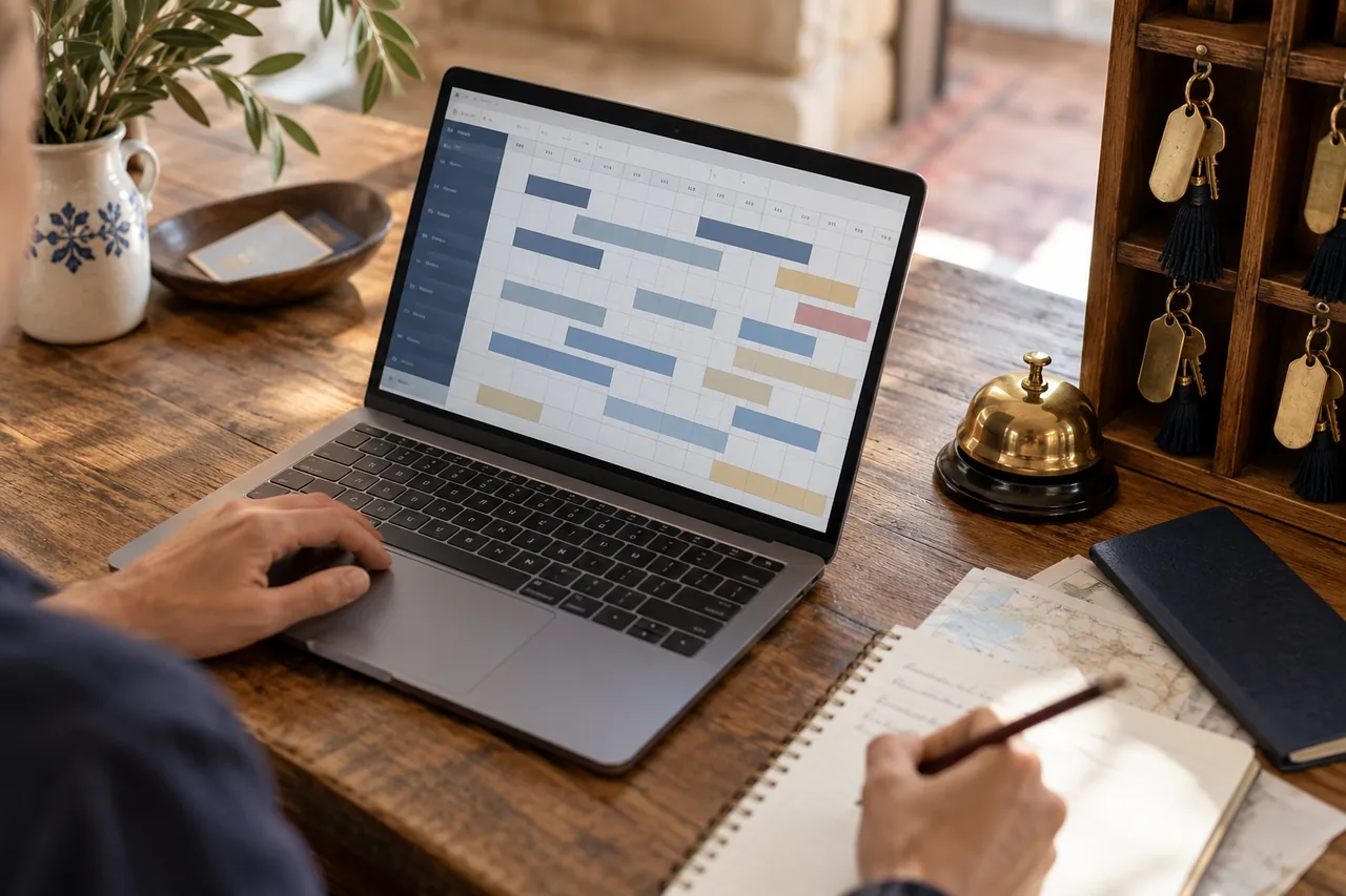 Calendar with multi-night stays and gaps to manage