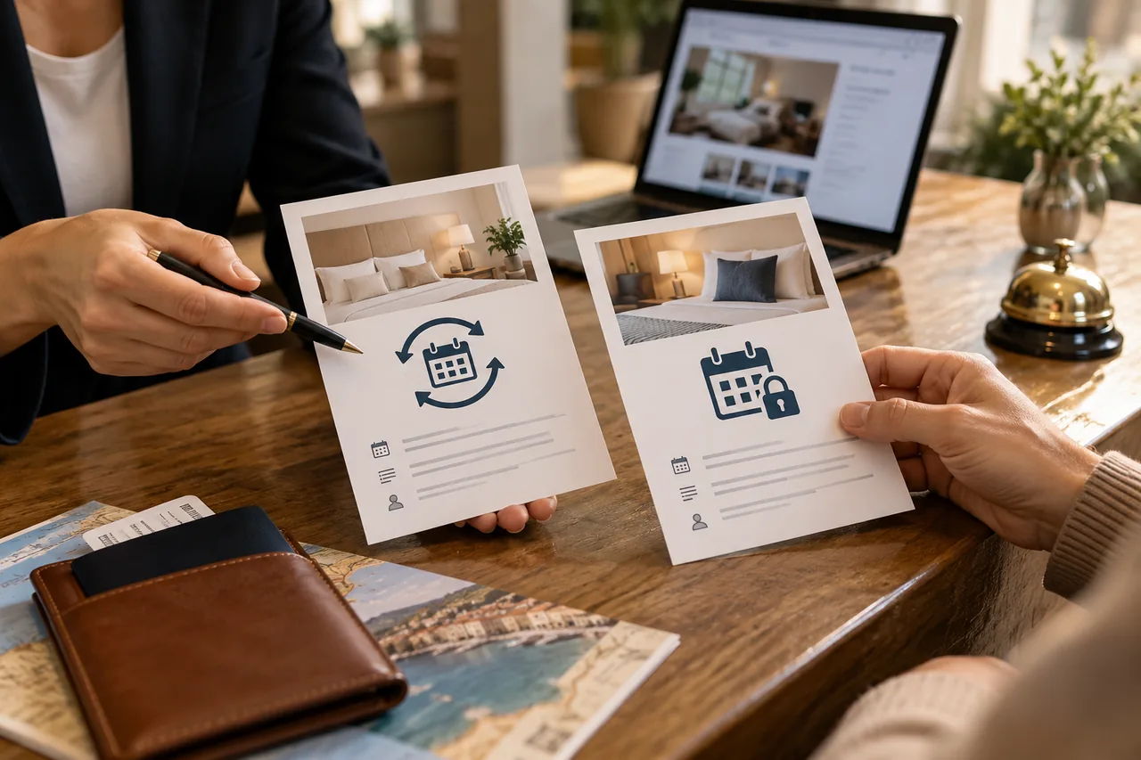 Flexible and non-refundable booking options compared