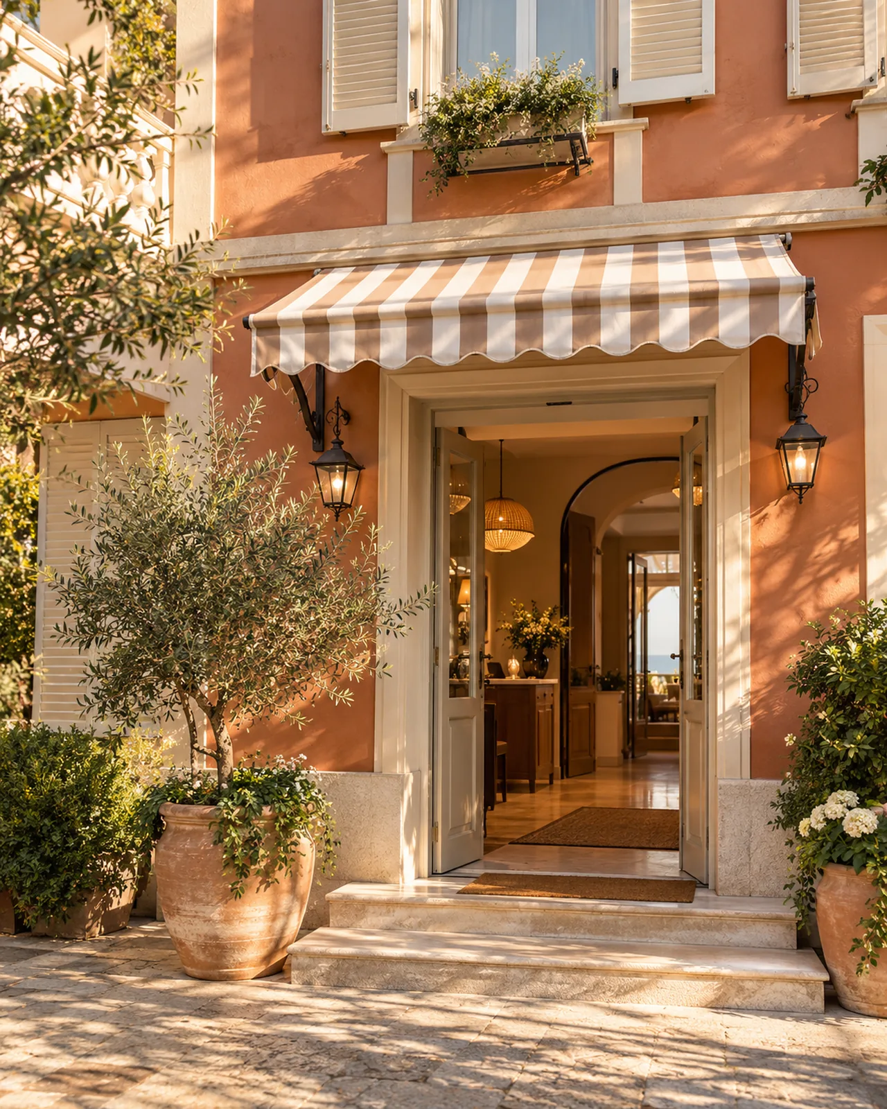 Ingresso accogliente di un piccolo hotel italiano